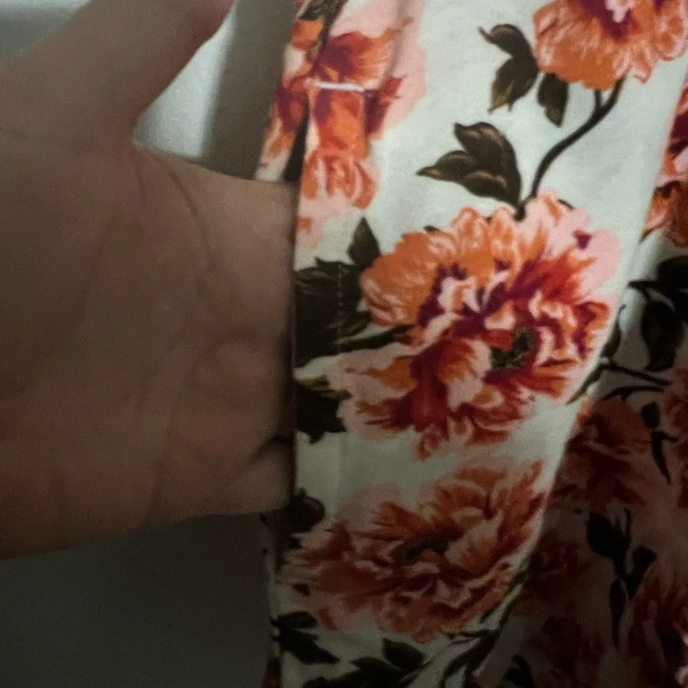 OLD NAVY Classic Fall Floral Swing Dress Orange Cream Brown Girl's Size XL *NWT*